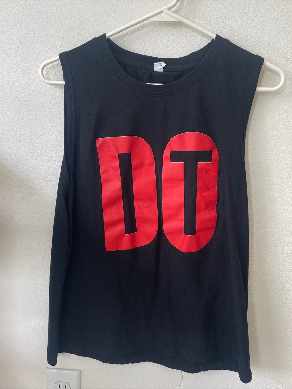 Black Muscle Tee with Bold Red "DO IT” Graphic